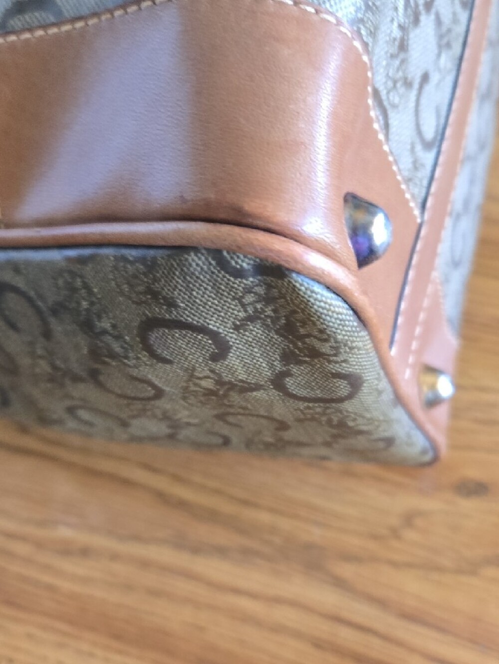 Celine Vintage Macadam Canvas Top Handle  W/ COA - Picture 10 of 15